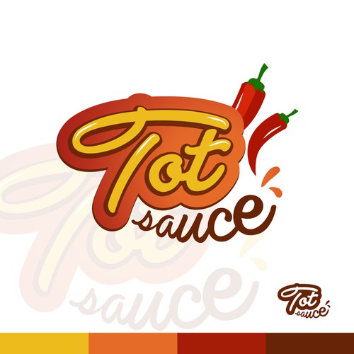 Spicy logo with the title 'Spicy logo concept for Tot Sauce'