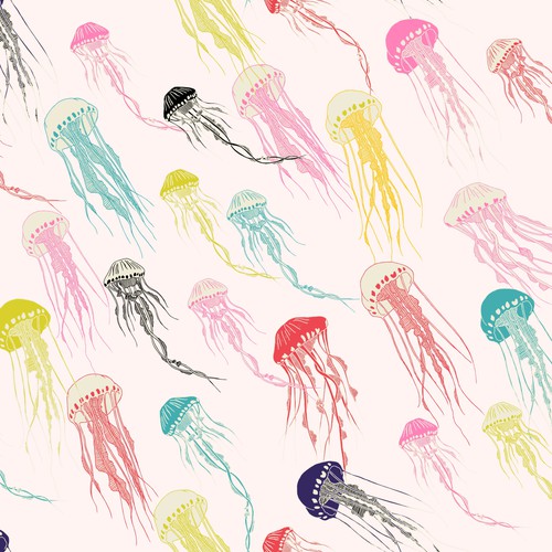 Rainbow illustration with the title 'Jellyfish'