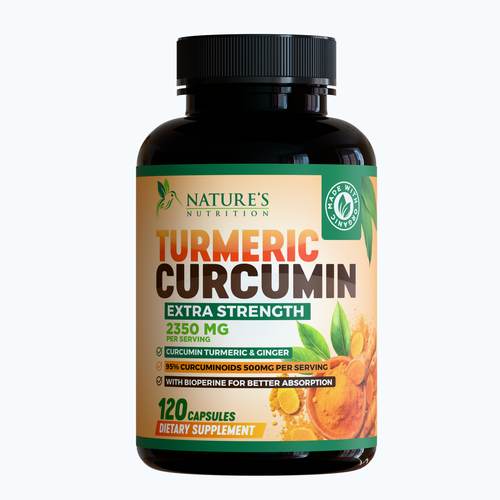 Medical label with the title 'Turmic Curcumin'