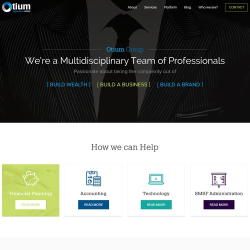 Accounting website with the title 'Account Site Design'