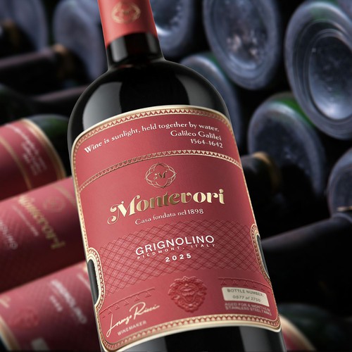 Design with the title 'Montevorì — Premium Italian Wine Labels'