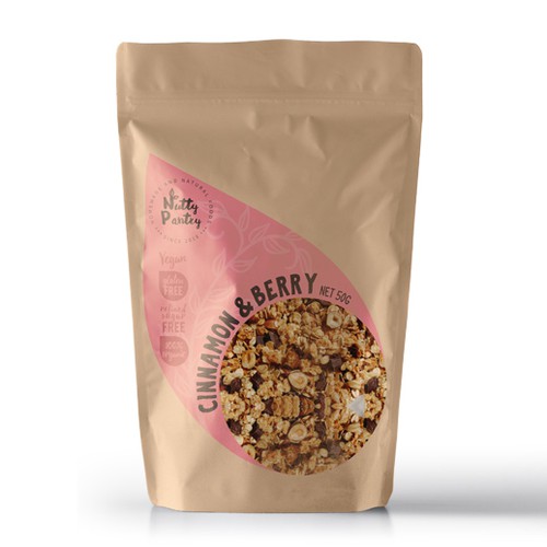 Vegan label with the title 'Label Design for Nutty Pantry'