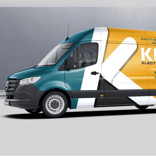Van design with the title 'K-Line Van Wrap Design'