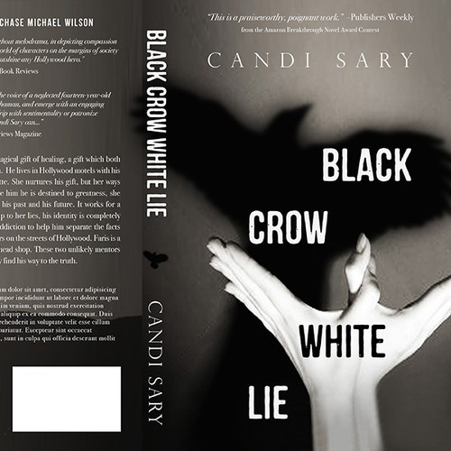 Black and white book cover with the title 'Intriguing Book Cover for LIterary Fiction'