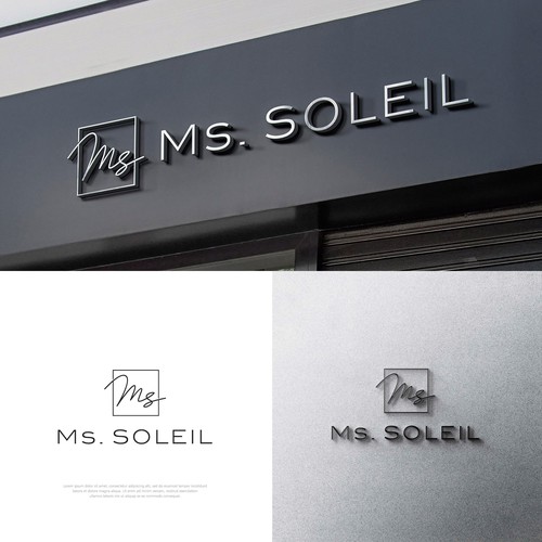 Wall design with the title 'Logo concept for Ms. Soleil'