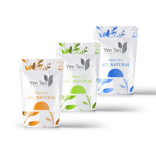 Orange packaging with the title 'Packaging concept for Thai Tea'