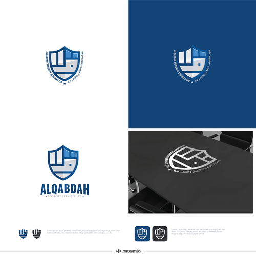 Black fist logo with the title 'Alqabda Security Systems'