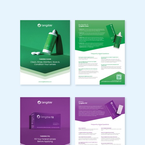 PDF design with the title 'Product information PDFs/flyers for Tangible Science'