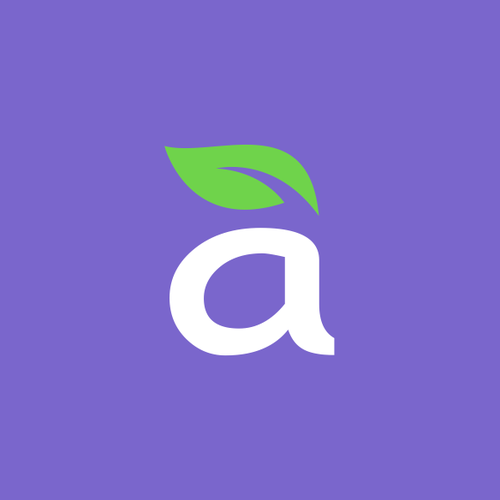 Warm design with the title 'letter "a" + leaf'