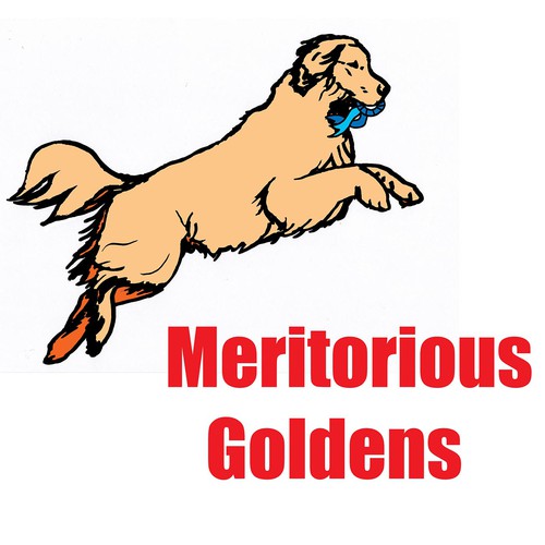 Canine design with the title 'Design for Meritorious Goldens'