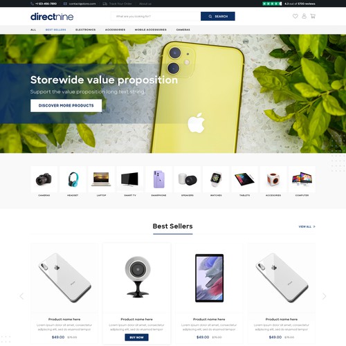 Electronic design with the title 'E-commerce Global Electronics Store'