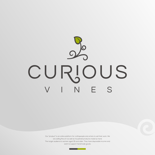 Curly logo with the title 'curious vines'