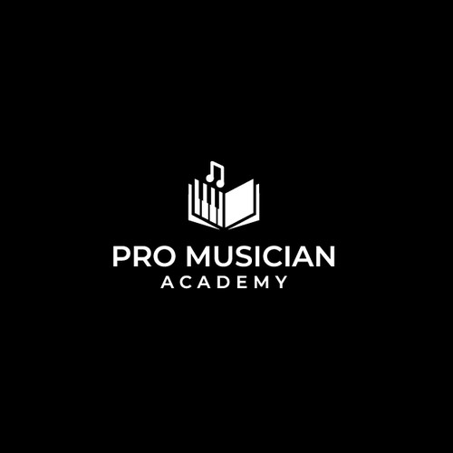 Music note design with the title 'Pro Musician Academy'