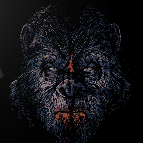 Ape design with the title 'Market of the Apes T-Shirt Design'
