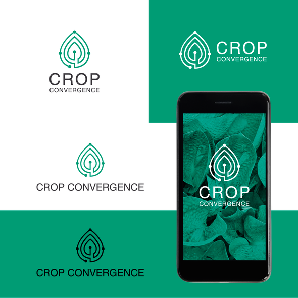 Planted hand logo with the title 'Crop Convergence logo'