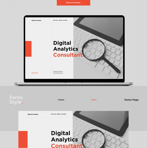 Grid design with the title 'Classic/Retro Swiss Design for Website!'