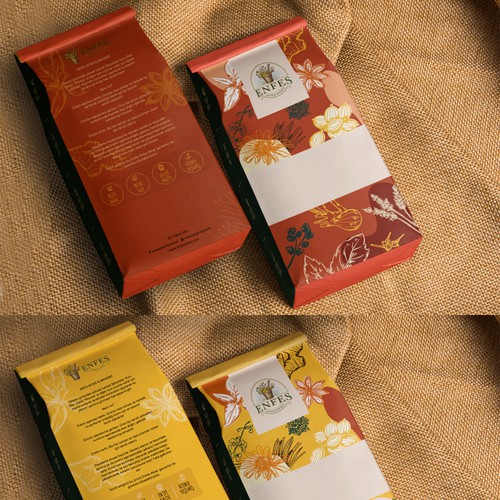 Pouch packaging with the title 'Herbs&Spices Pouch Bag Design'