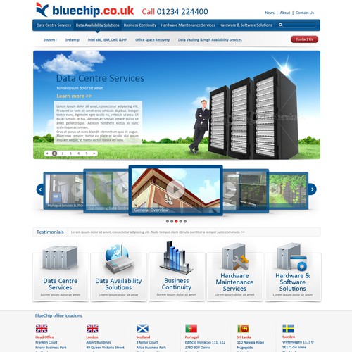 Data website with the title 'Website design for Blue Chip Customer Engineering - ONLY 2 PAGES'