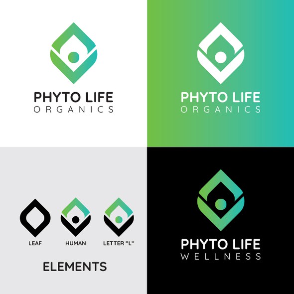 Wellness center logo with the title 'Wellness Brand Logo Design'