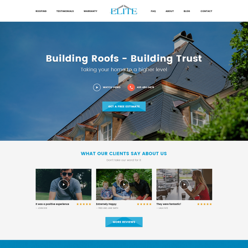 Conversion design with the title 'Small construction business - roofing services'