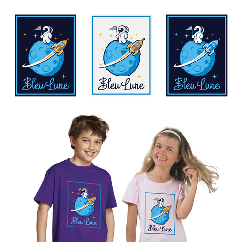 Astronaut logo with the title 'Bleu Lune'