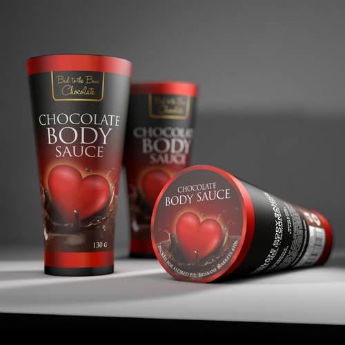 Chocolate design with the title 'Elegant package design for erotic product'