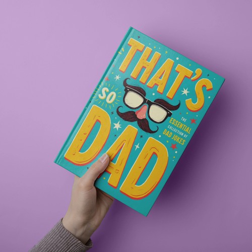 Joker design with the title 'Book of Dad jokes'