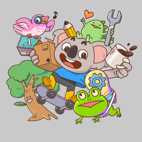 Cartoon t-shirt with the title 'Tshirt illustration'