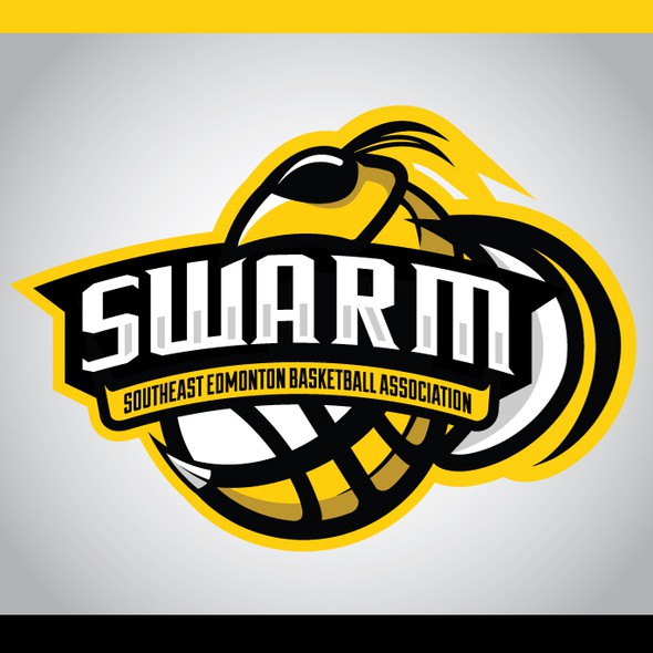 Association logo with the title 'Swarm basketball'
