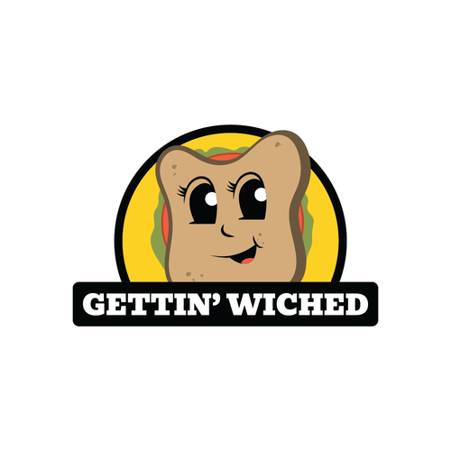 Deli logo with the title 'Cheerful character mascot logo for a sandwich shop'
