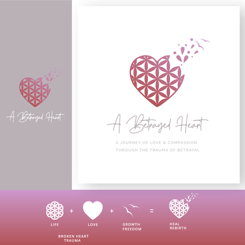 Love brand with the title 'A broken heart that is also beautiful and healed'