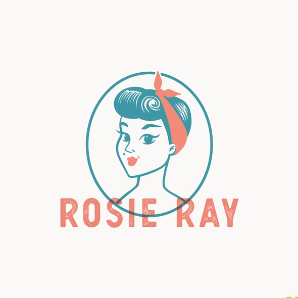 Rockabilly design with the title 'Vintage Rockabilly Girl Logo'