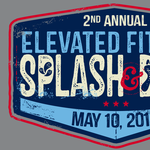 Screen print design with the title 'Create a fun and dynamic tshirt for a multisport race'