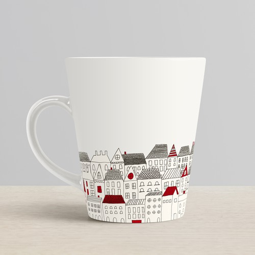 Drawing design with the title 'Cozy City'