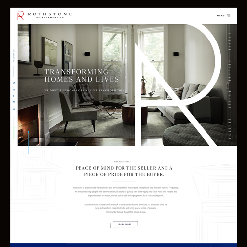 Real estate website with the title 'Website for a Real Estate Investment Company'
