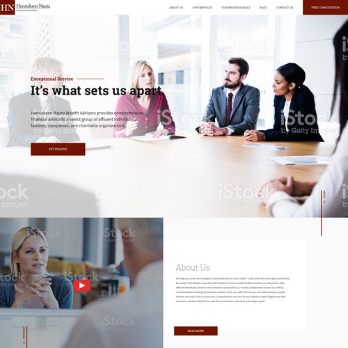 White website with the title 'Website needed for wealth management firm'