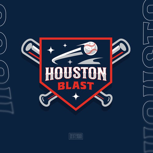 Baseball design with the title 'Houston Blast Logo'