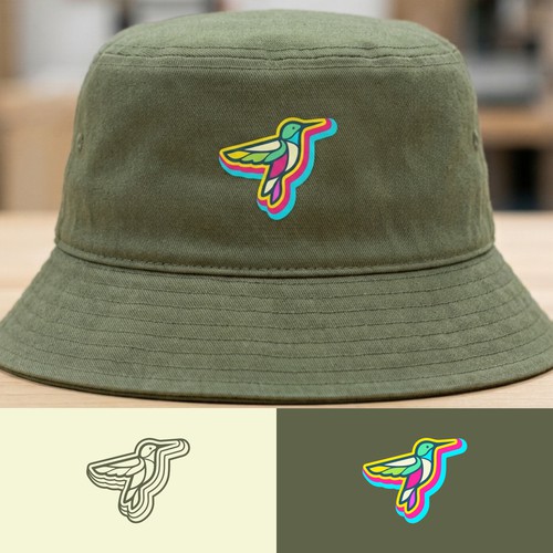 Hummingbird logo with the title 'Colorful Hummingbird Logo Design'