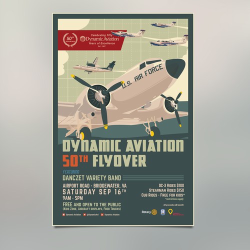 Plane design with the title 'Aviation Event Poster'