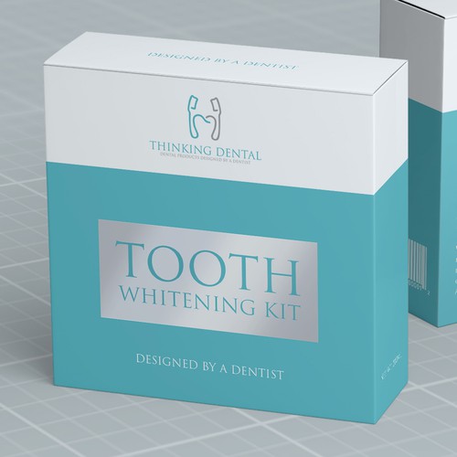 Packet packaging with the title 'Tooth whitening kit box design'
