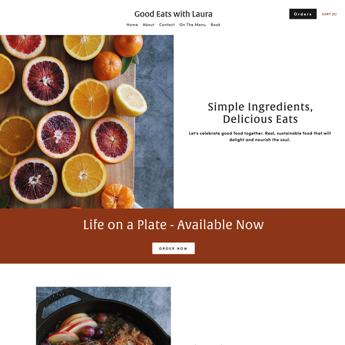 Recipe design with the title 'Good Eats with Laura'