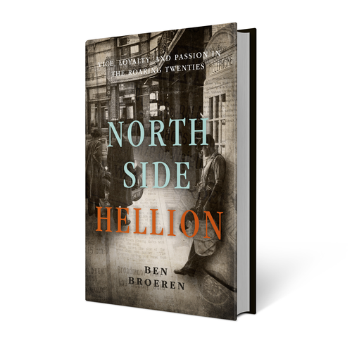 Vintage book cover with the title 'Book cover design for A Windy City Jazz Age Plot Novel'