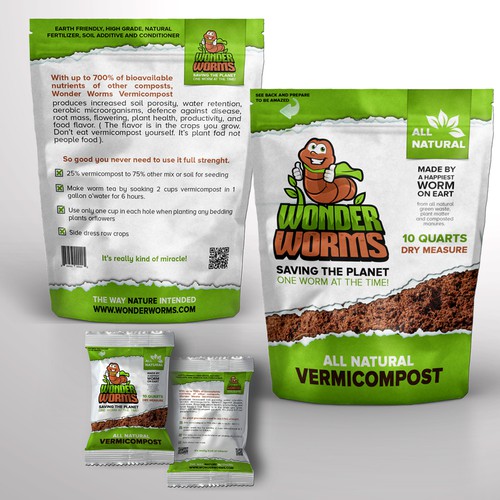 Worm design with the title 'packaging'