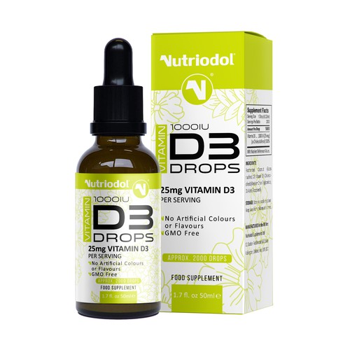 Flower packaging with the title 'Vitamin D3 Label&Packaging'