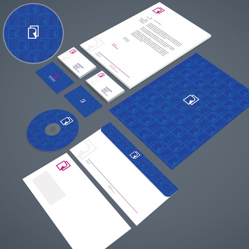 Stationery brand with the title 'Riesen Printmedia Brand Identity Pack Design'
