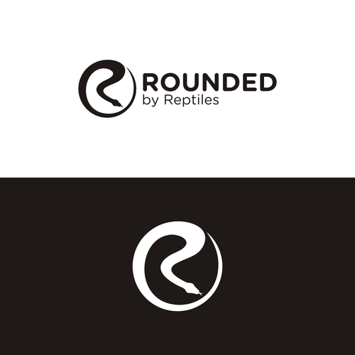 Reptile logo with the title 'Rounded Reptiles logo concept for animal & pet'