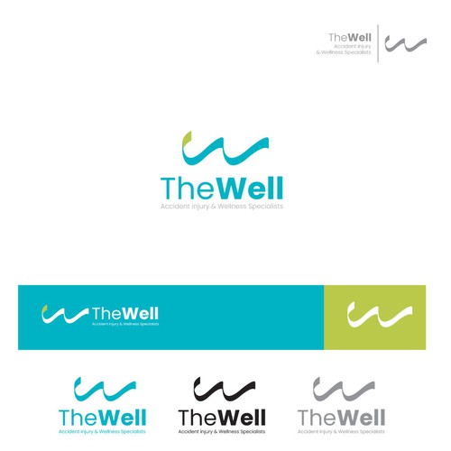 Ribbon logo with the title 'logo concept for health industry'