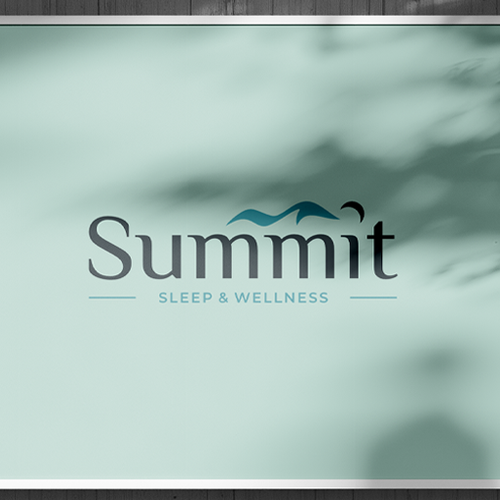 Mountain brand with the title 'Summit Sleep & Wellness'