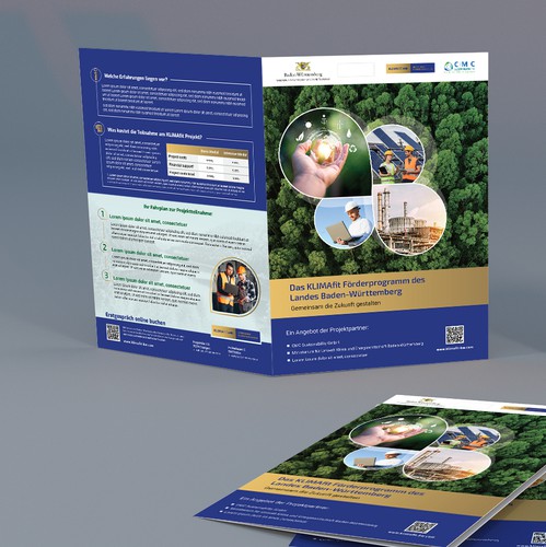 Climate change design with the title 'Environmental project brochure'