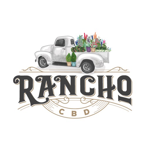 Tow truck logo with the title 'Vintage CBD logo'